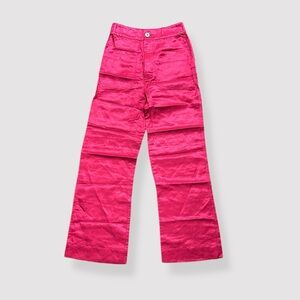 Horses Atelier High Waist Trousers Hand Dyed Magenta